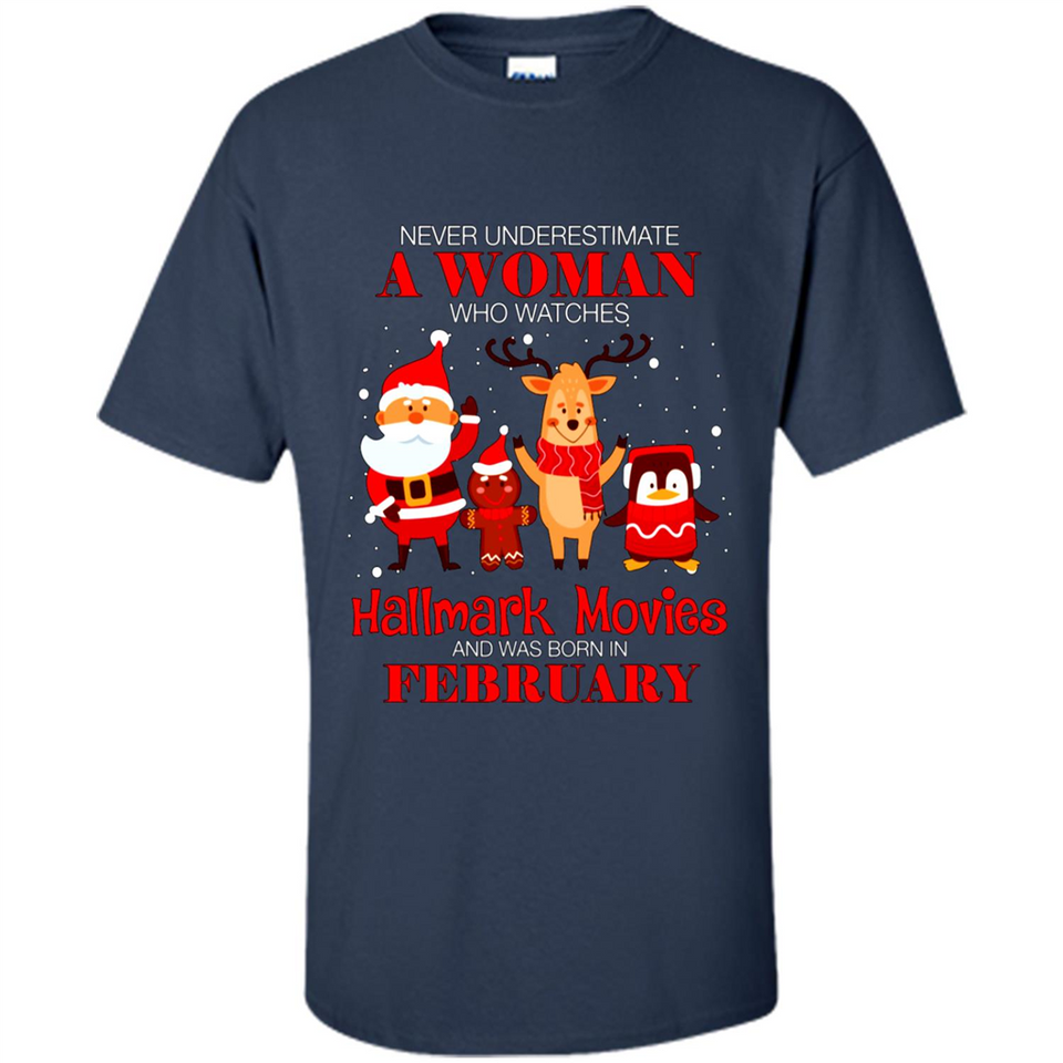 Never Underestimate A February Woman Watches Hallmark Movies Sweatshirt PINGPONG