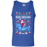 Ugly Christmas Santa Riding Dolphin - Tank Top