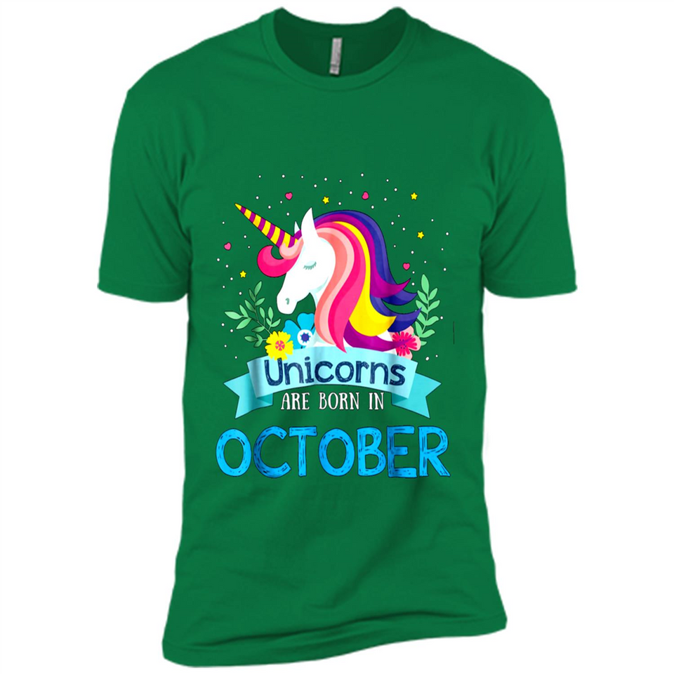 Unicorns are born in October Birthday Rainbow Gift Ladies Custom