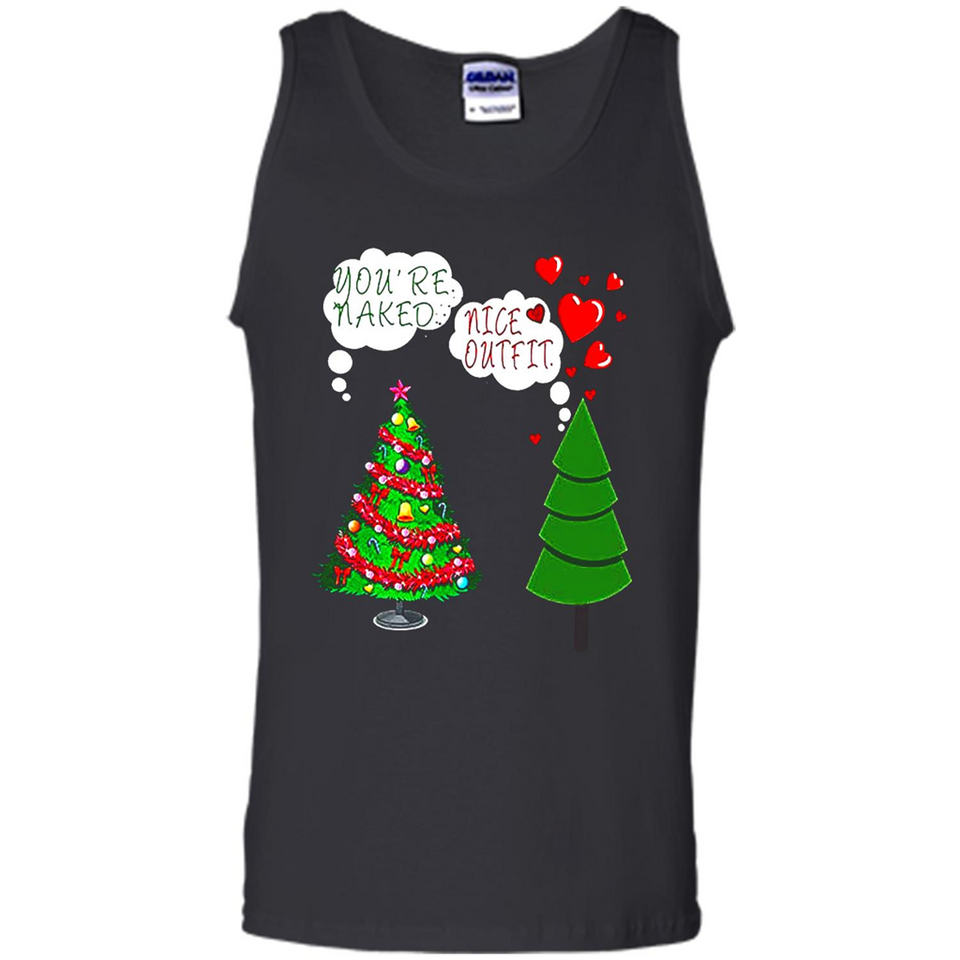 Fir Loves Christmas Tree Funny Undecorated Joke - Tank Top