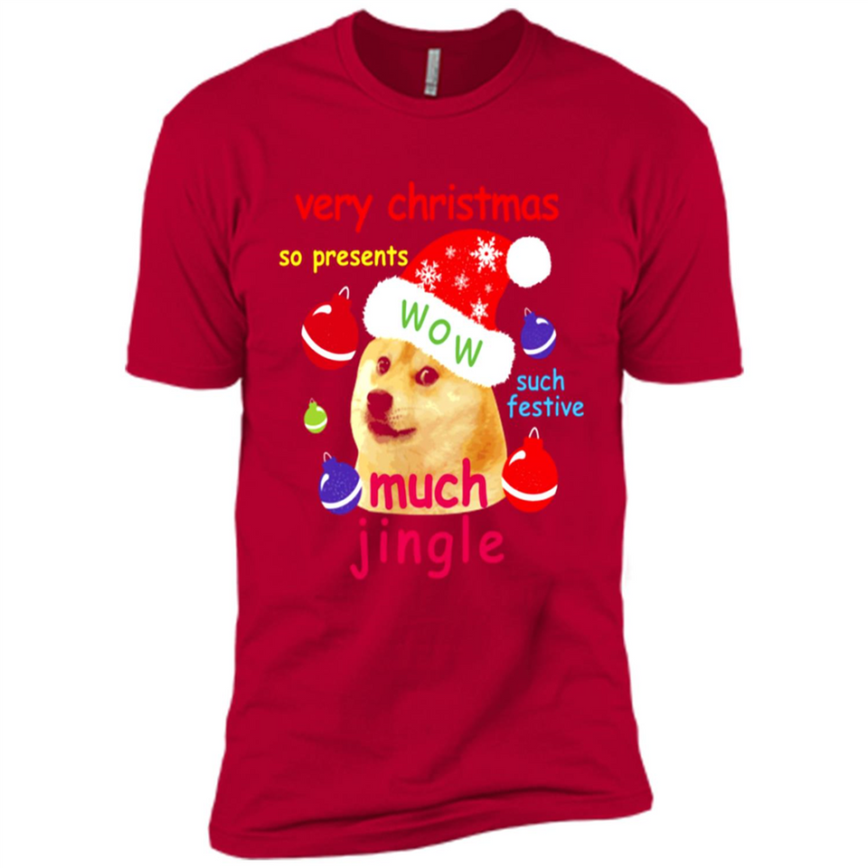 Christmas Doge Meme Shirts Funny Santa Shiba Inu Dog - Premium Short Sleeve T-Shirt
