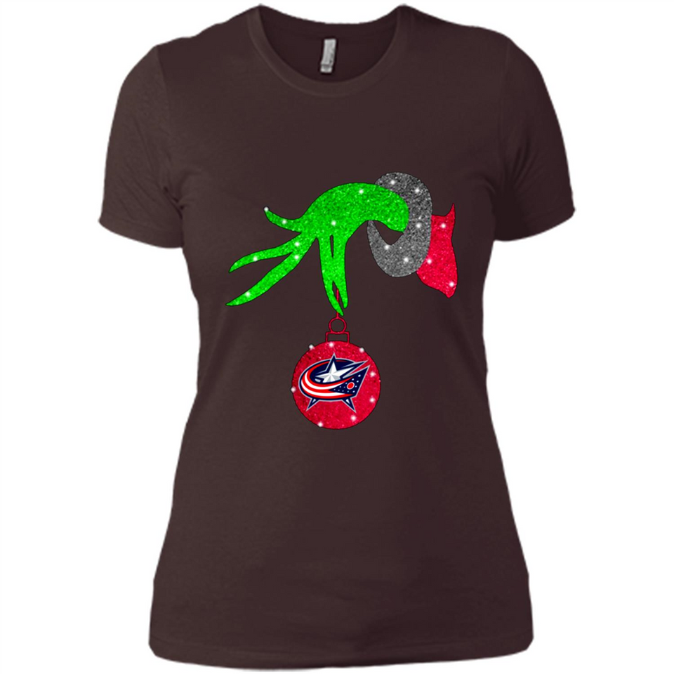 GRINCH HAND HOLDING COLUMBUS BLUE JACKETS GLITTER CHRISTMAS PINGPONG
