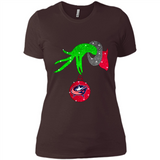 GRINCH HAND HOLDING COLUMBUS BLUE JACKETS GLITTER CHRISTMAS PINGPONG