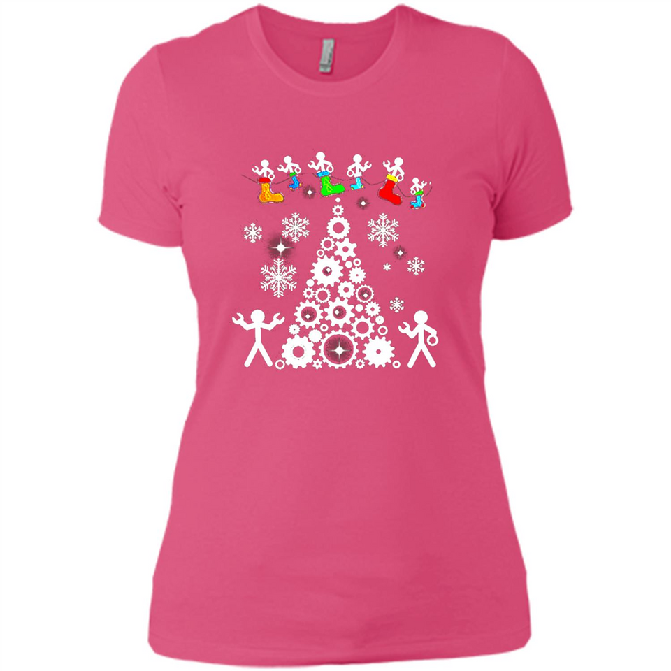 Funny Mechanics Ugly Christmas 2018 - Ladies' Boyfriend T-Shirt