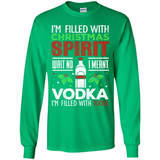 Christmas Gift Shirt Christmas Spirit Vodka Santa - Long Sleeve T-Shirt