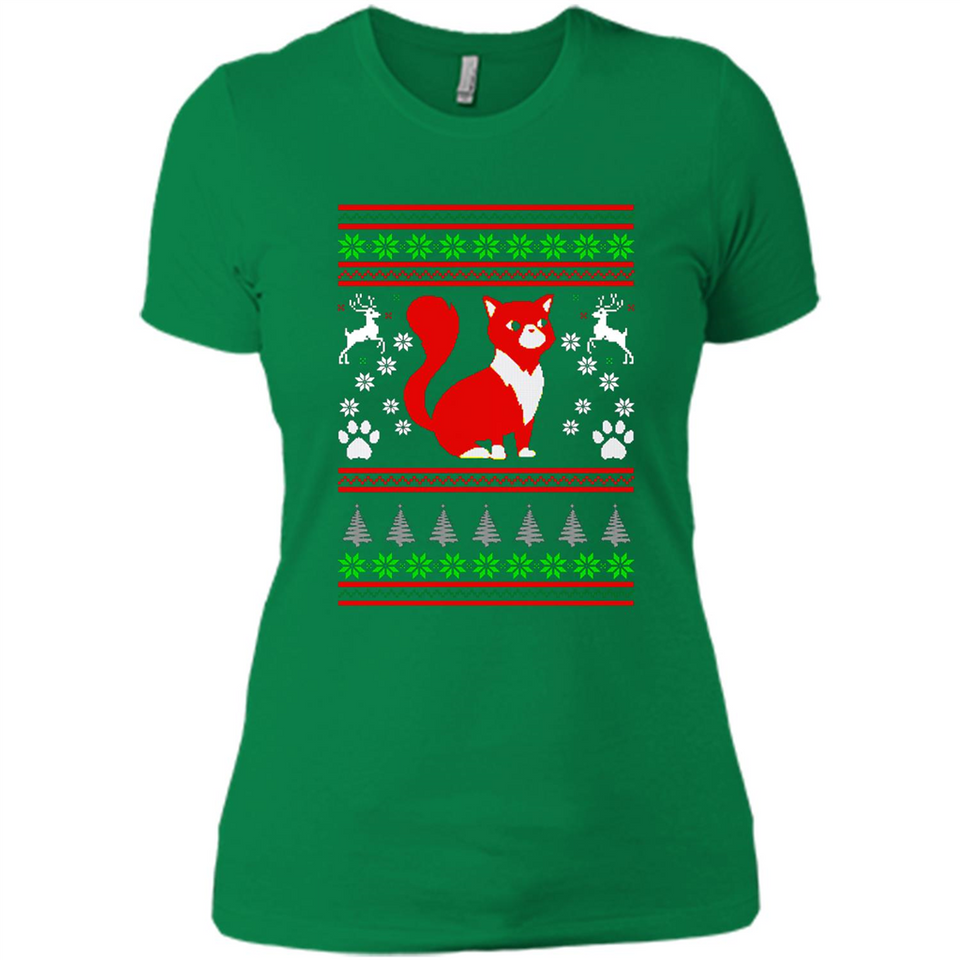 Christmas Ugly Sweater CUTE CATS UGLY CHRISTMAS SWEATERS - Ladies' Boyfriend T-Shirt