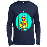 Funny Pizza Ugly Christmas Sweater Xmas Pizza Tree - Canvas Long Sleeve T-Shirt