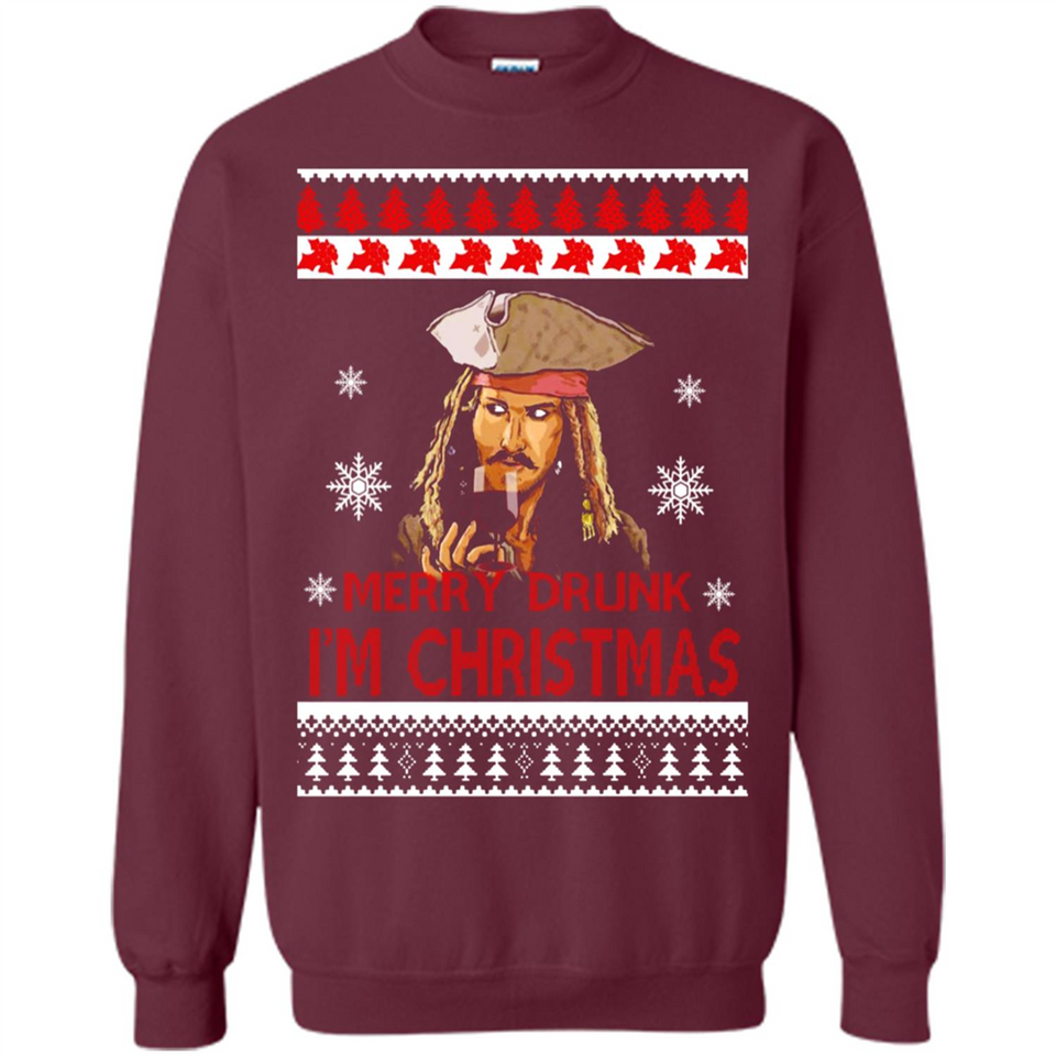 Jack sparrow Merry Drunk I'm Christmas - Sweatshirt
