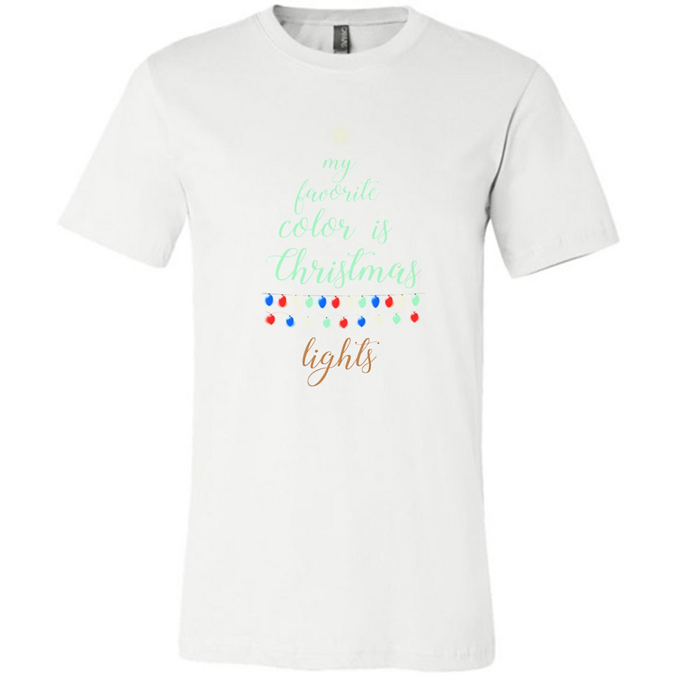 My Favorite Color is Christmas Lights Xmas Sporty T-Shirt - Canvas Unisex T-Shirt