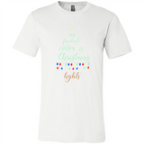 My Favorite Color is Christmas Lights Xmas Sporty T-Shirt - Canvas Unisex T-Shirt