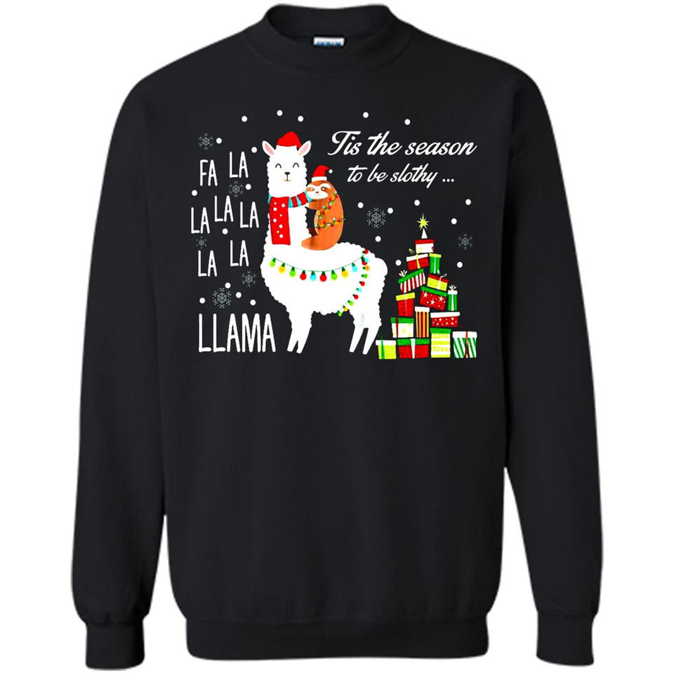Llama Tis the season to be slothy Christmas sweatshirt PINGPONG - Sweatshirt