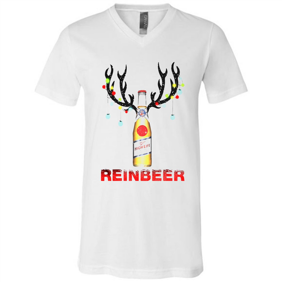 Miller High Life beer reinbeer Christmas - Canvas Unisex V-Neck
