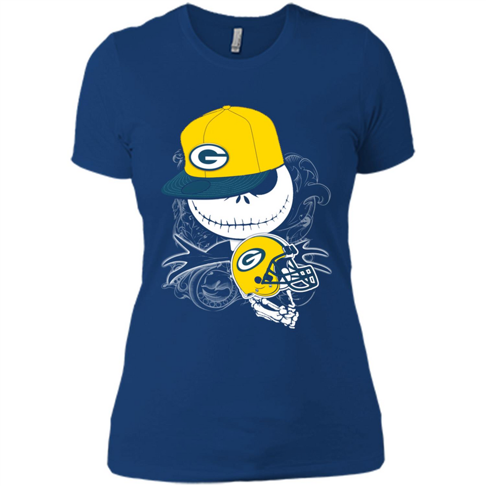Jack Skellington The Nightmare Before Christmas-Packers Football - Ladies' Boyfriend T-Shirt