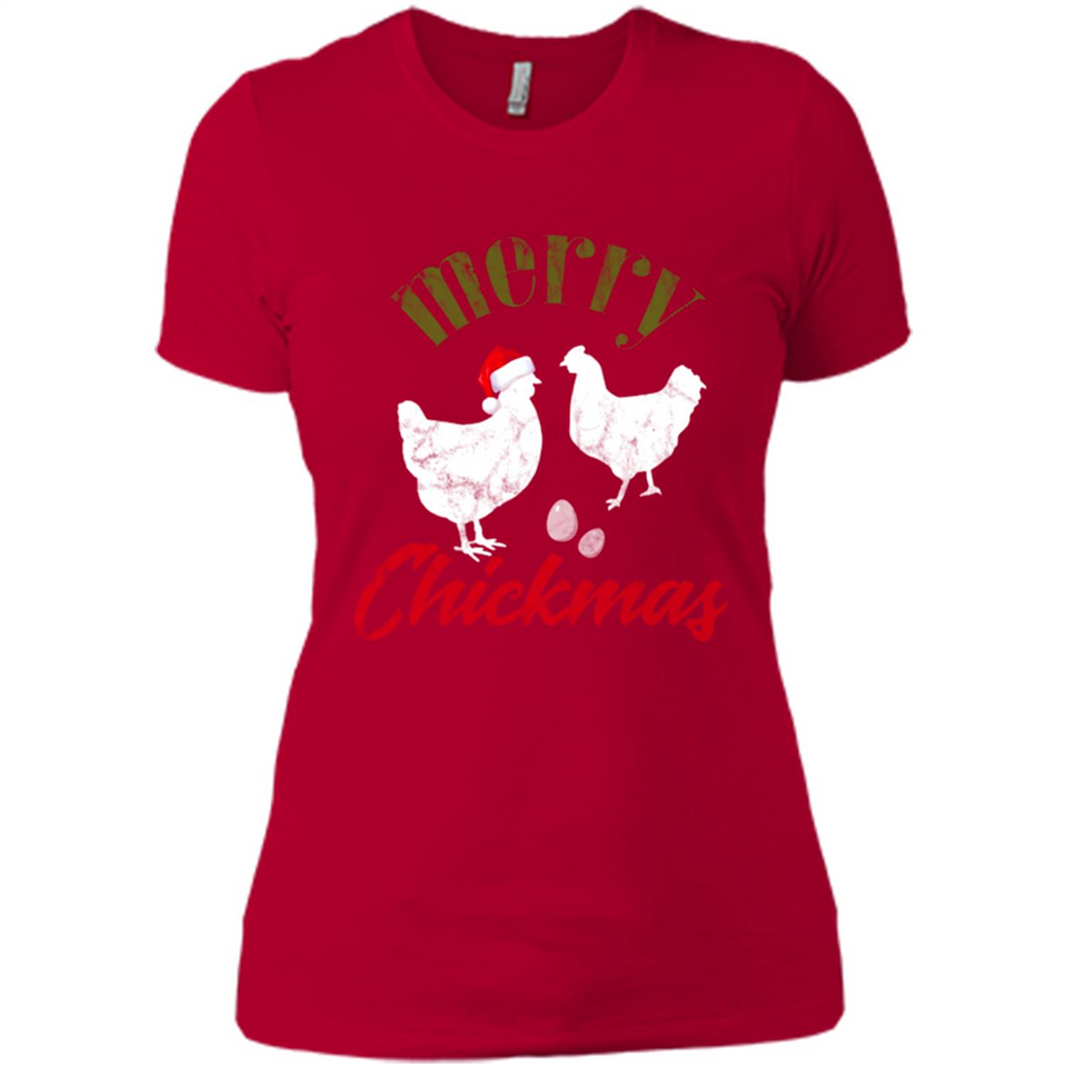Christmas Chicken Shirt Santa Hens Lover Funny Farmer Gift - Ladies' Boyfriend T-Shirt