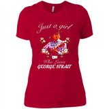 Just a Girl Who Loves Music George Strait Shirt PINGPONG - Ladies' Boyfriend T-Shirt