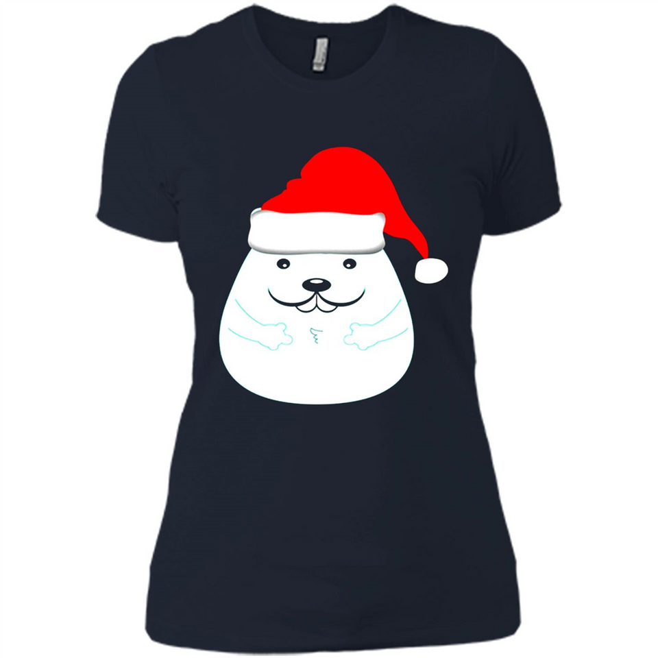 Funny Hamster Christmas t-shirt Santa Hat - Ladies' Boyfriend T-Shirt