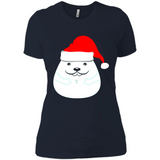 Funny Hamster Christmas t-shirt Santa Hat - Ladies' Boyfriend T-Shirt