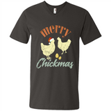 Christmas Chicken Vintage Shirt Funny Santa Hen Farmer Lover - Men's V-Neck