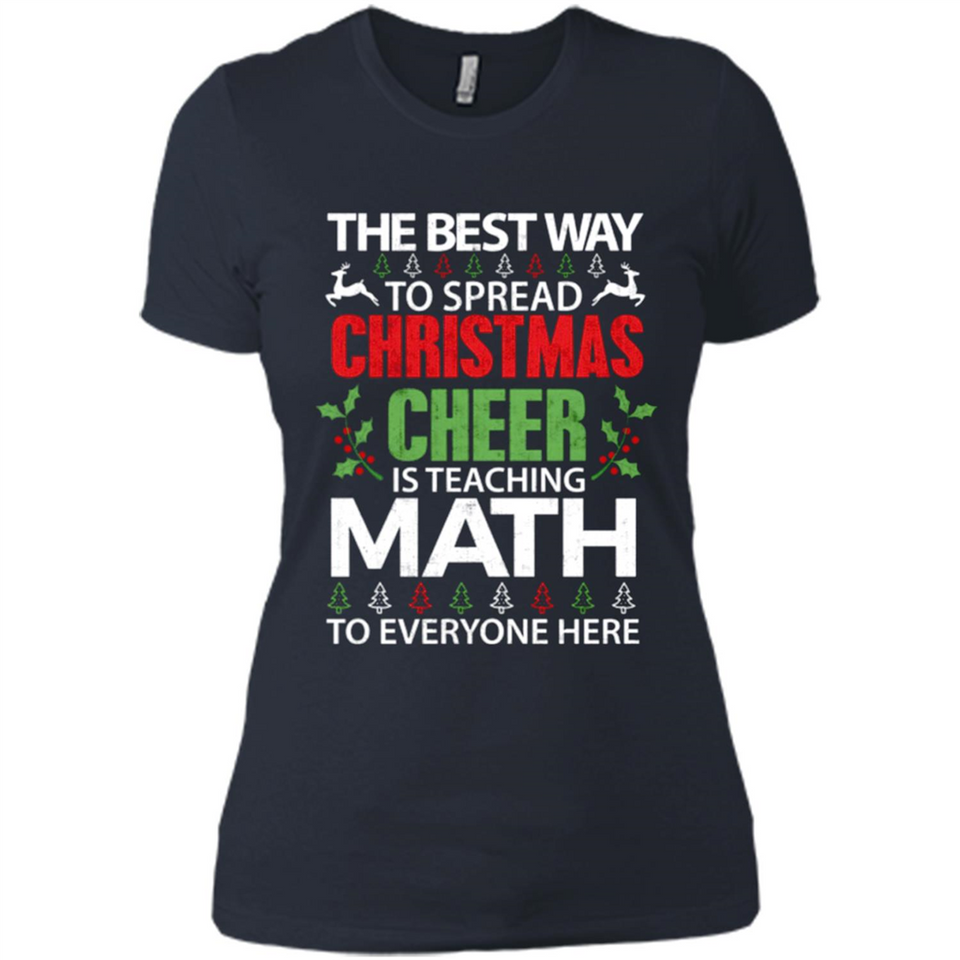 Math Teacher Christmas Shirt Christmas Cheer - Ladies' Boyfriend T-Shirt