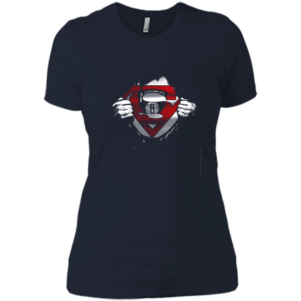 Brooklyn Nets And Superman Fans - Ladies' Boyfriend T-Shirt