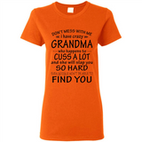 Don't Mess With Me My Grandma Is Crazy And She Will Slap You - Ladies Short-Sleeve