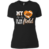 Oklahoma State Cowboys Football My Heart is on that Field - Ladies' Boyfriend T-Shirt