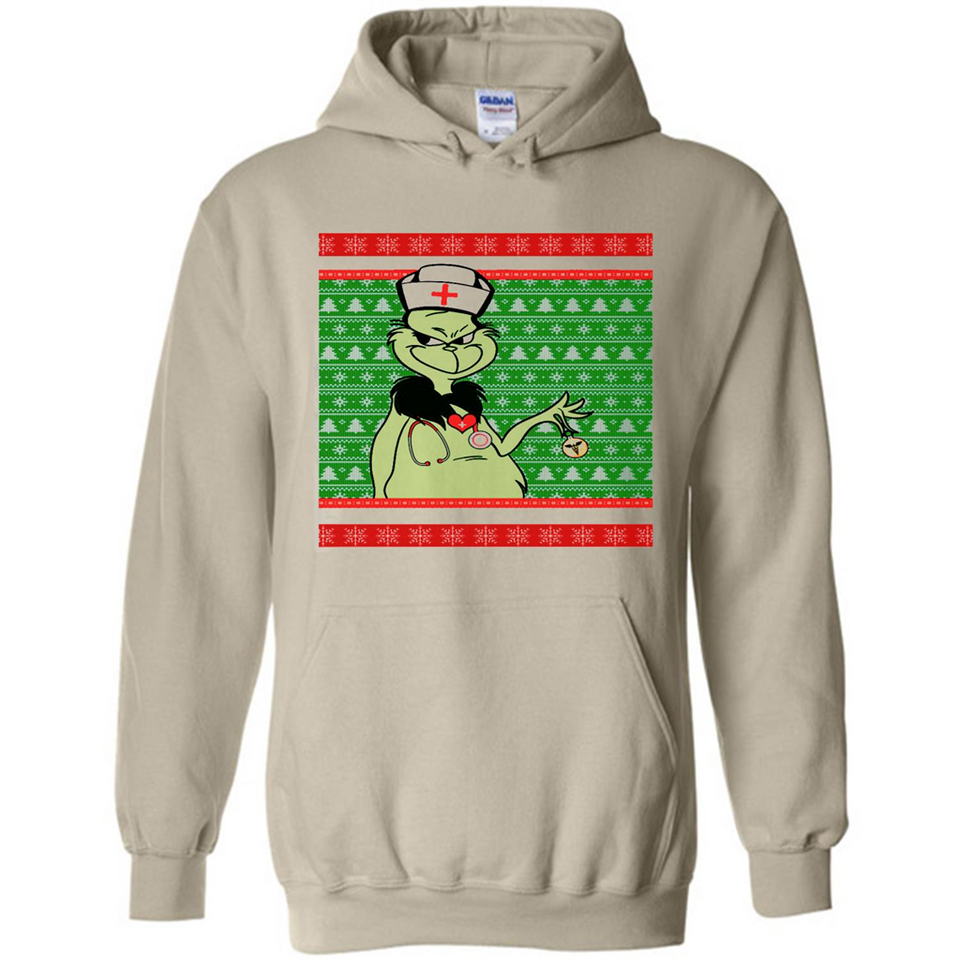 Grinch Nurse Ugly Christmas Sporty T-Shirt PINGPONG - Hoodie