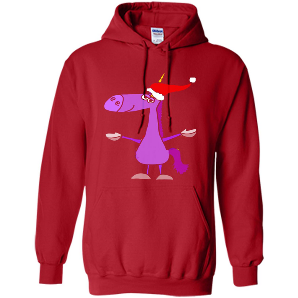 Funny Christmas Unicorn in Santa Hat - Hoodie