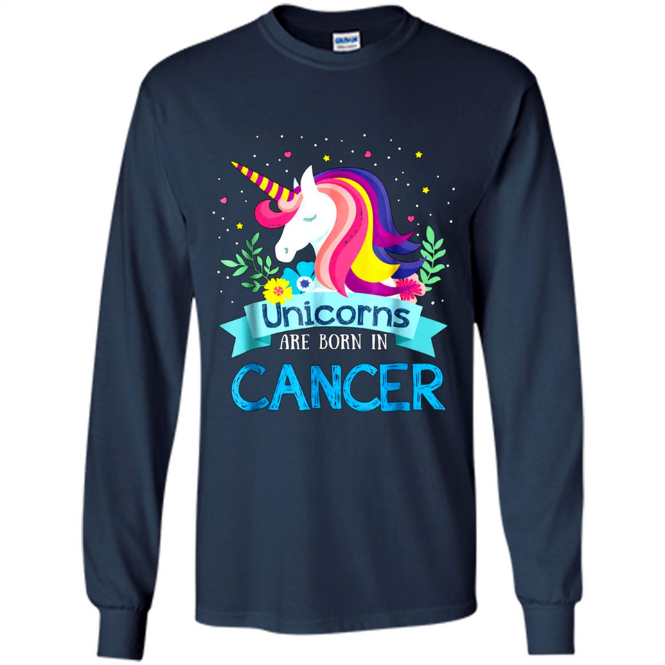 Unicorns are born in Cancer Birthday Rainbow Gift Custom Ultra Cotton