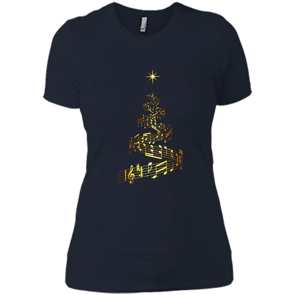 Music Note Christmas Tree Xmas Music Lover Mug PINGPONG - Ladies' Boyfriend T-Shirt
