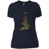 Music Note Christmas Tree Xmas Music Lover Mug PINGPONG - Ladies' Boyfriend T-Shirt