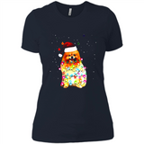 Pomeranian Santa Lights Christmas Dog Xmas Sweatshirt - Ladies' Boyfriend T-Shirt
