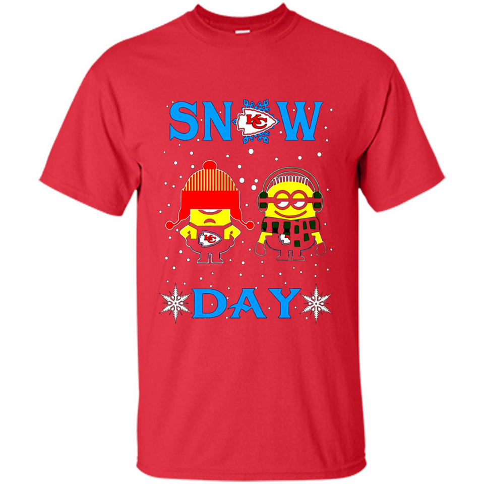 Snow Day Shirt For Kansas City Chiefs Vs Minion Fans Cotton pingpong