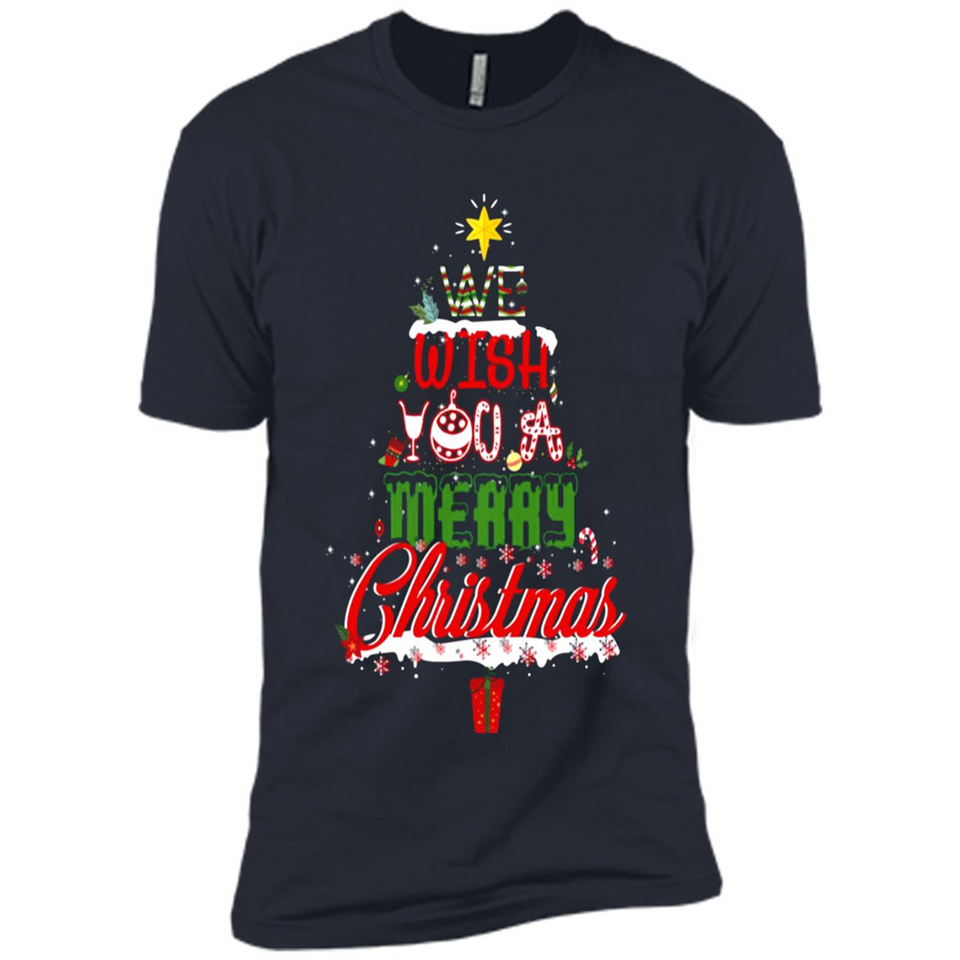 We Wish You A Merry Christmas Funny Pine Gift Sleeve - Premium Short Sleeve T-Shirt