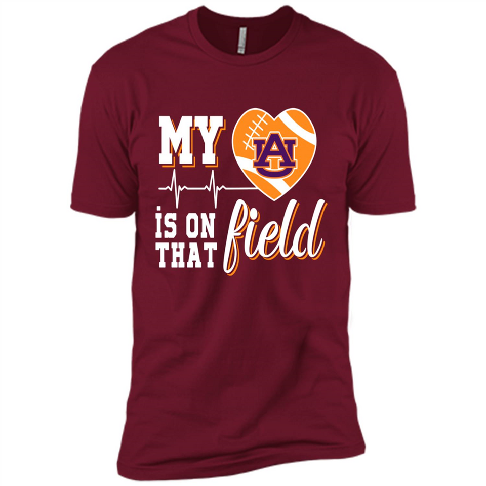 Auburn Tigers Football My Heart is on that Field - Premium Short Sleeve T-Shirt