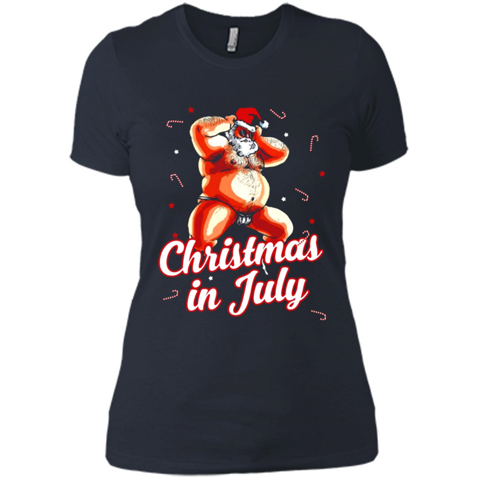 Christmas In July - Funny Dancing Santa - Ladies' Boyfriend T-Shirt