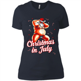 Christmas In July - Funny Dancing Santa - Ladies' Boyfriend T-Shirt