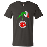 Amazing tee Clemson Tigers Glitter Grinch Monogram Ornament Christmas Gift - Men's V-Neck