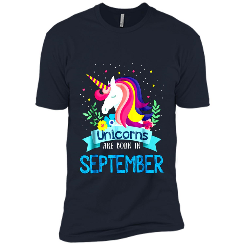 Unicorns are born in September Birthday Rainbow Gift Ladies Custom