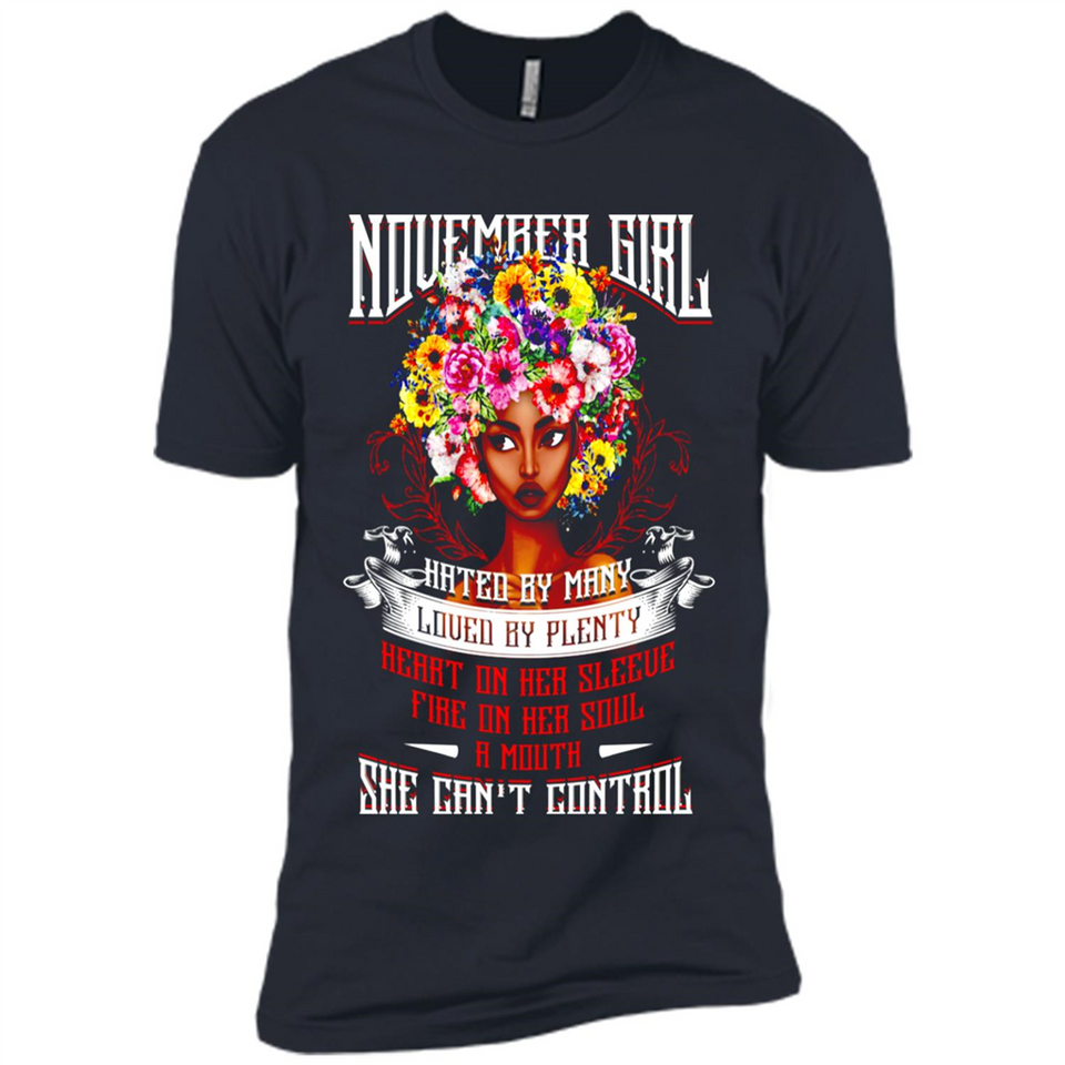 November Girl Flower - Premium Short Sleeve T-Shirt
