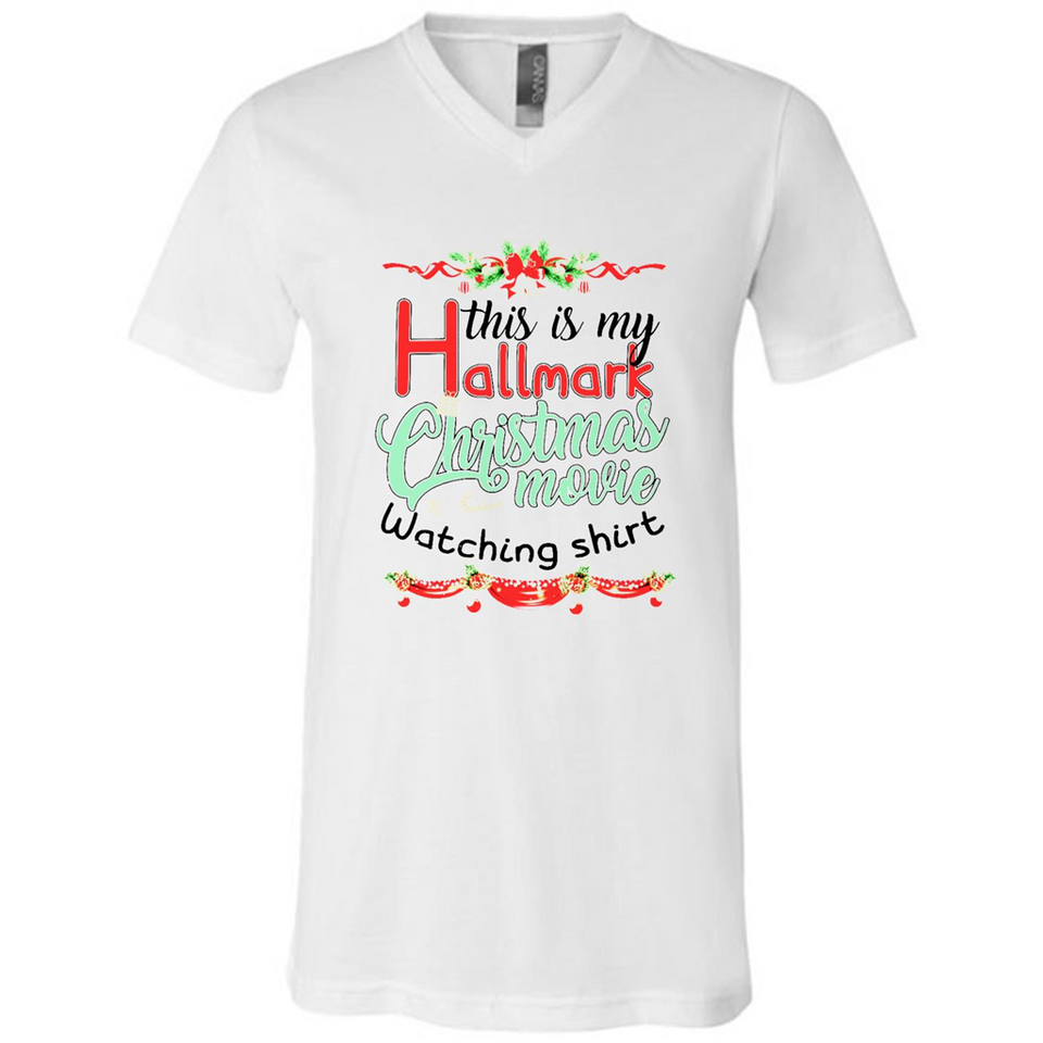 This My Movies Hallmark-Christmas Loves Is T-Shirt - Canvas Unisex V-Neck