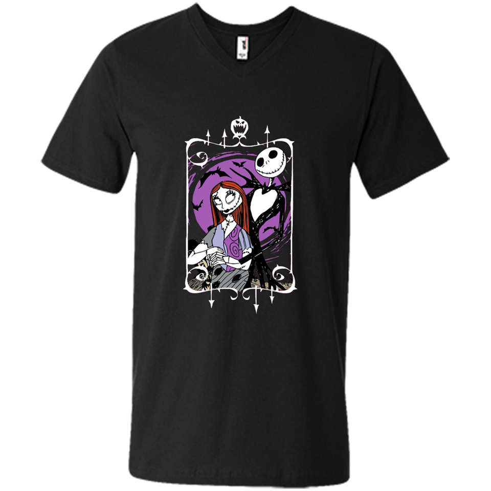 Disney Nightmare Before Christmas Jack And Sally T-Shirt - Men's V-Neck
