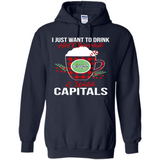 I Just Want To Drink Hot Chocolate & Watch Washington Capitals Ugly Christmas Sweater PINGPONG