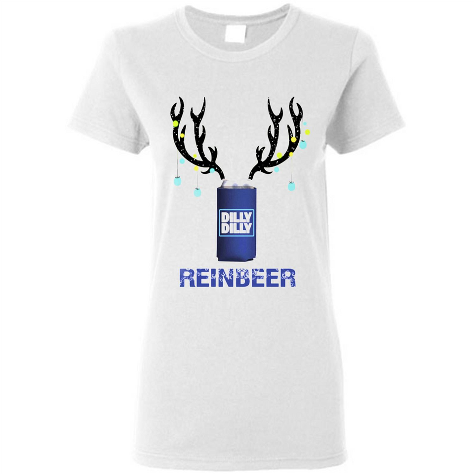 Dilly Dilly Reinbeer Funny Beer Reindeer Christmas Sporty - Ladies Short-Sleeve