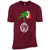 Fantastic Brooklyn Nets Glitter Grinch Monogram Ornament Christmas Gift - Premium Short Sleeve T-Shirt