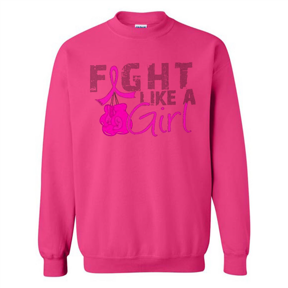 Fight Like A Girl Breast Cancer Awareness - Sweatshirt