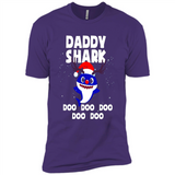 Daddy Shark Costume Reindeer Funny Christmas T-Shirt - Premium Short Sleeve T-Shirt
