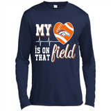 Denver Broncos Football My Heart is on that Field - Canvas Long Sleeve T-Shirt