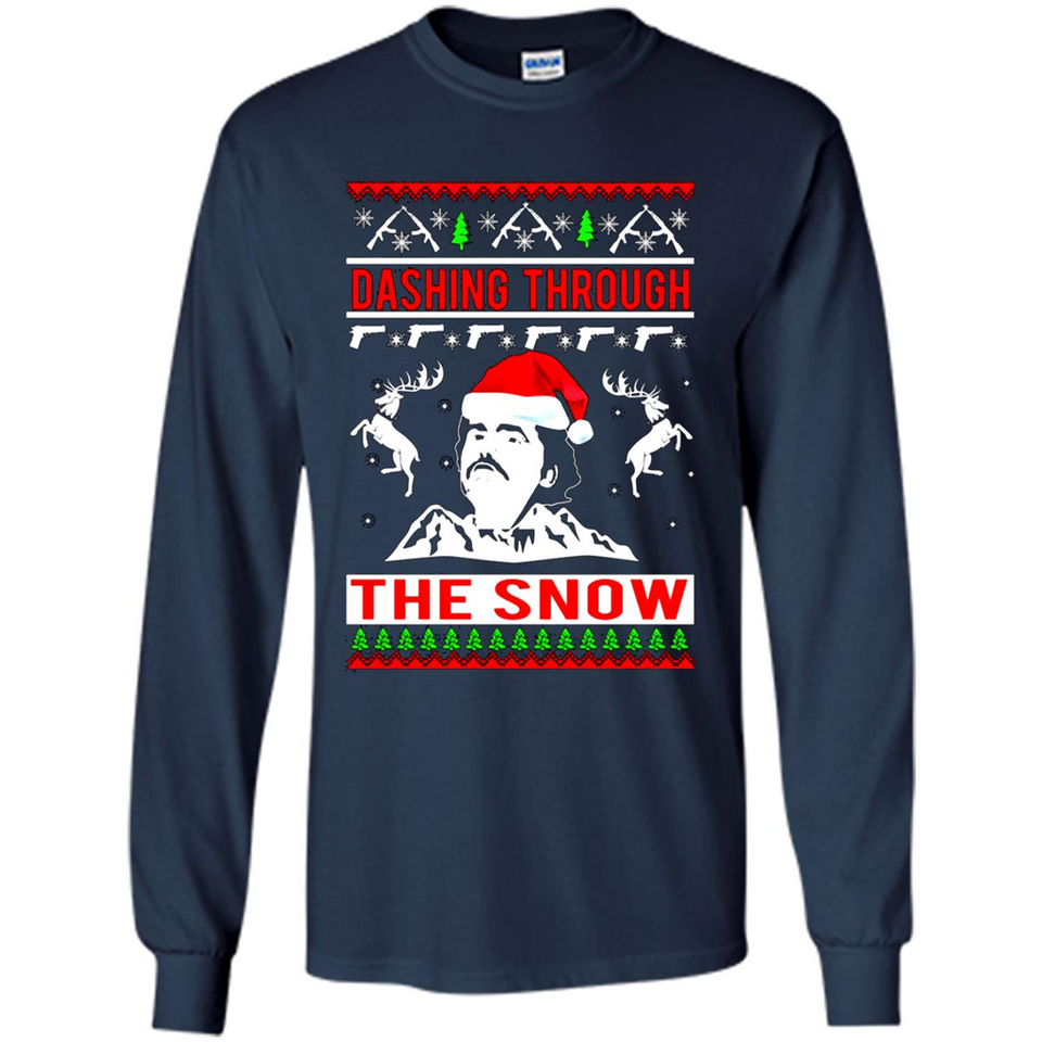 Narcos dashing through the snow Christmas sweatshirt PINGPONG