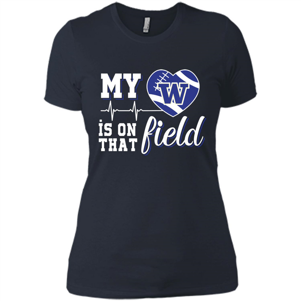 Washington Huskies Football My Heart is on that Field - Ladies' Boyfriend T-Shirt